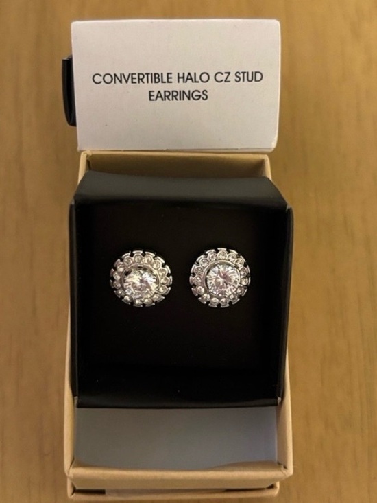 Avon Jewelry - Avon silvertone convertible halo stud earrings